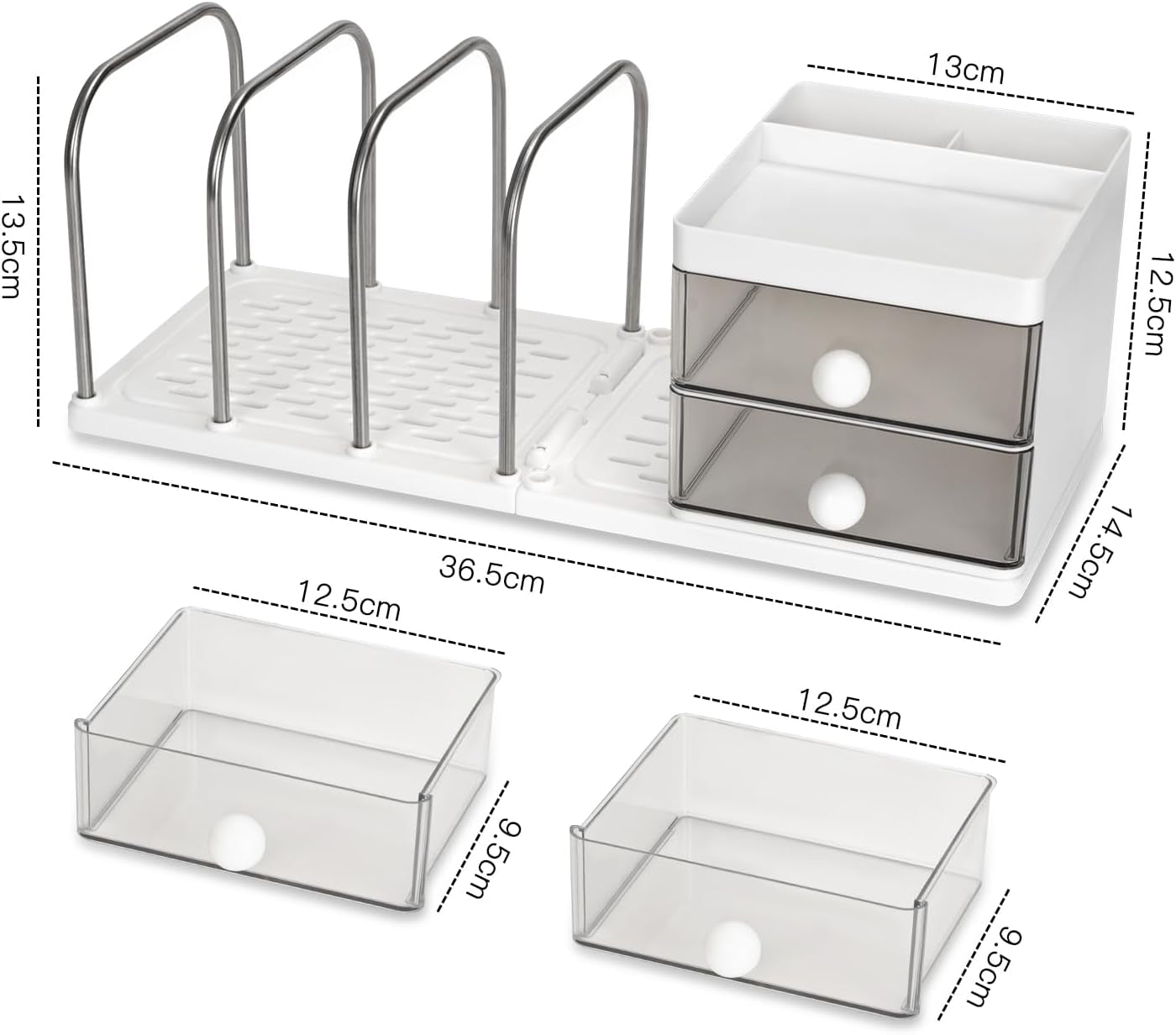 Desktop Organiser with File Holder & Stationery Storage