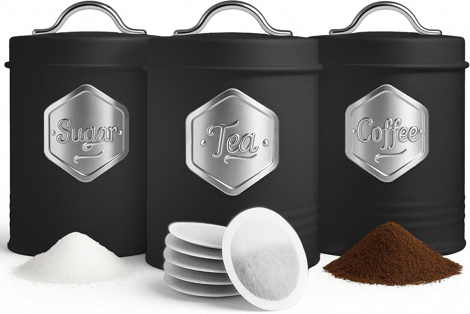 Tea, Coffee & Sugar Storage Canister Set