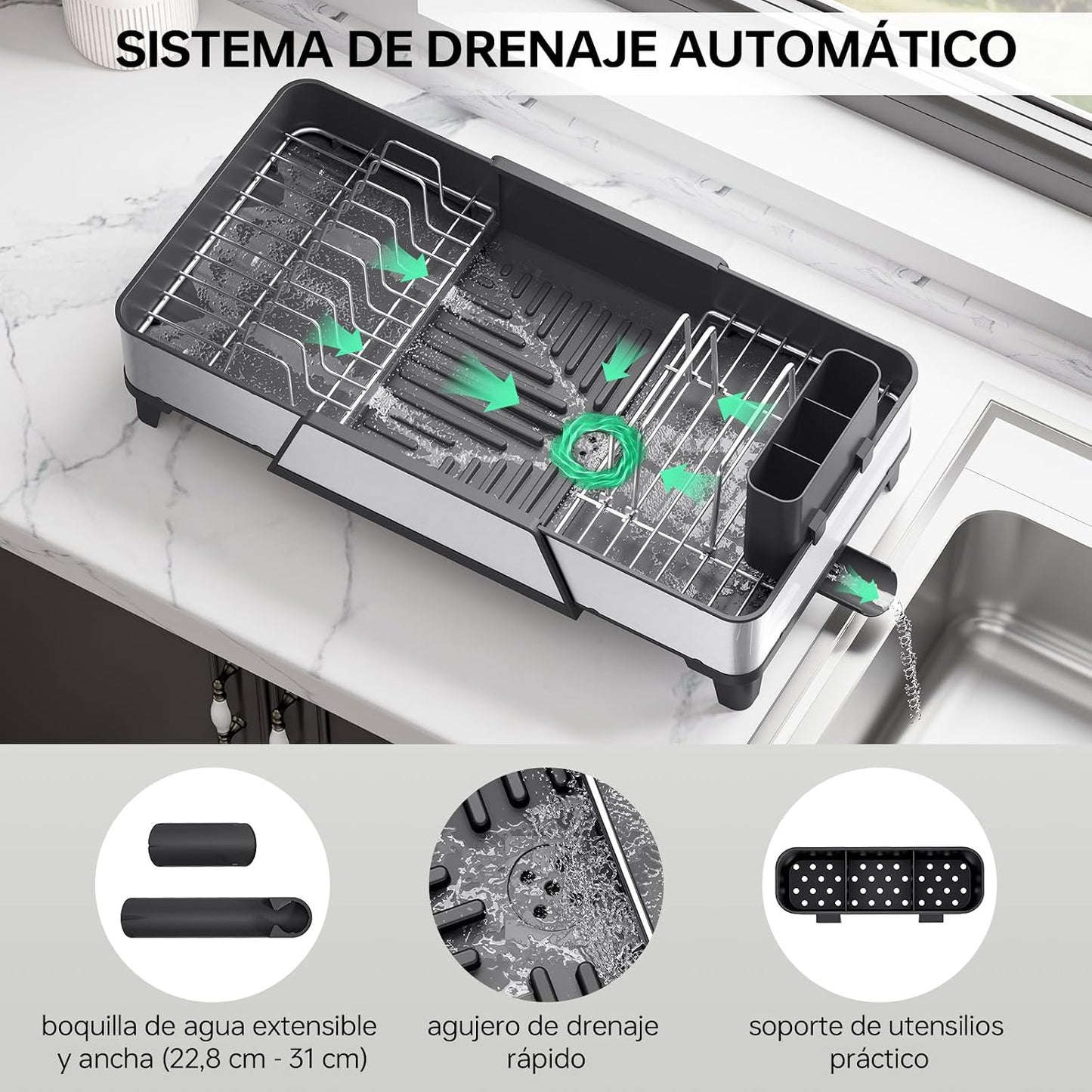 Expandable Stainless Steel Dish Drying Rack