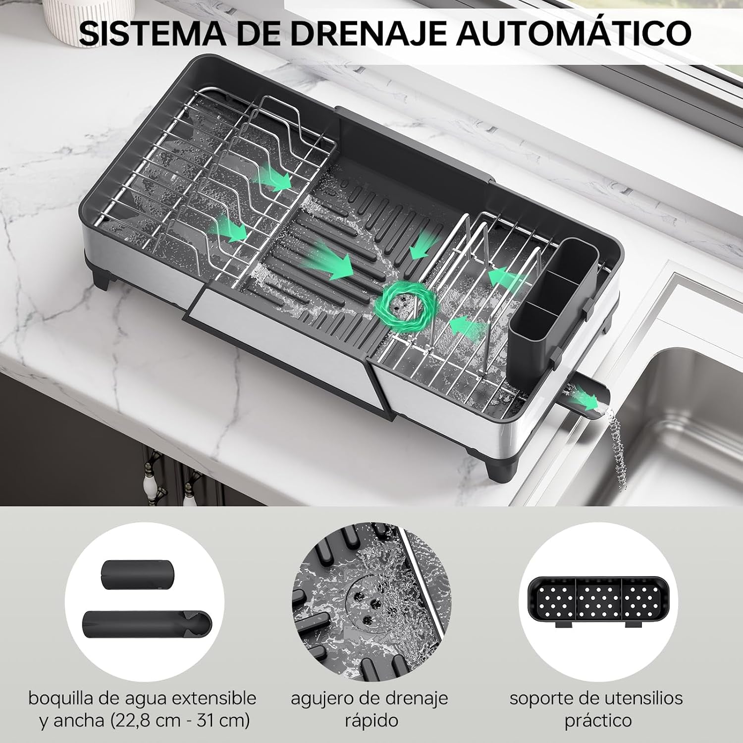 Expandable Stainless Steel Dish Drying Rack