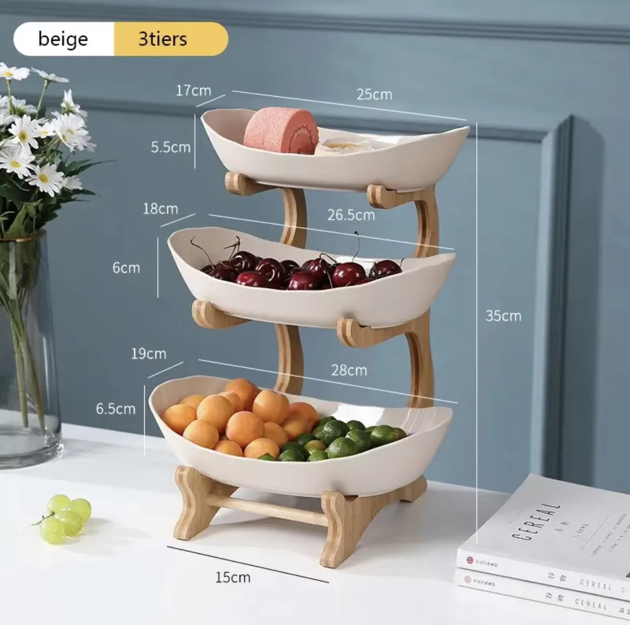 2/3 Layer Fruit Plate Home Living Room Plastic Snack Dish Creative Modern Dried Fruit Basket Candy Dish Cake Stand Salad Bowl