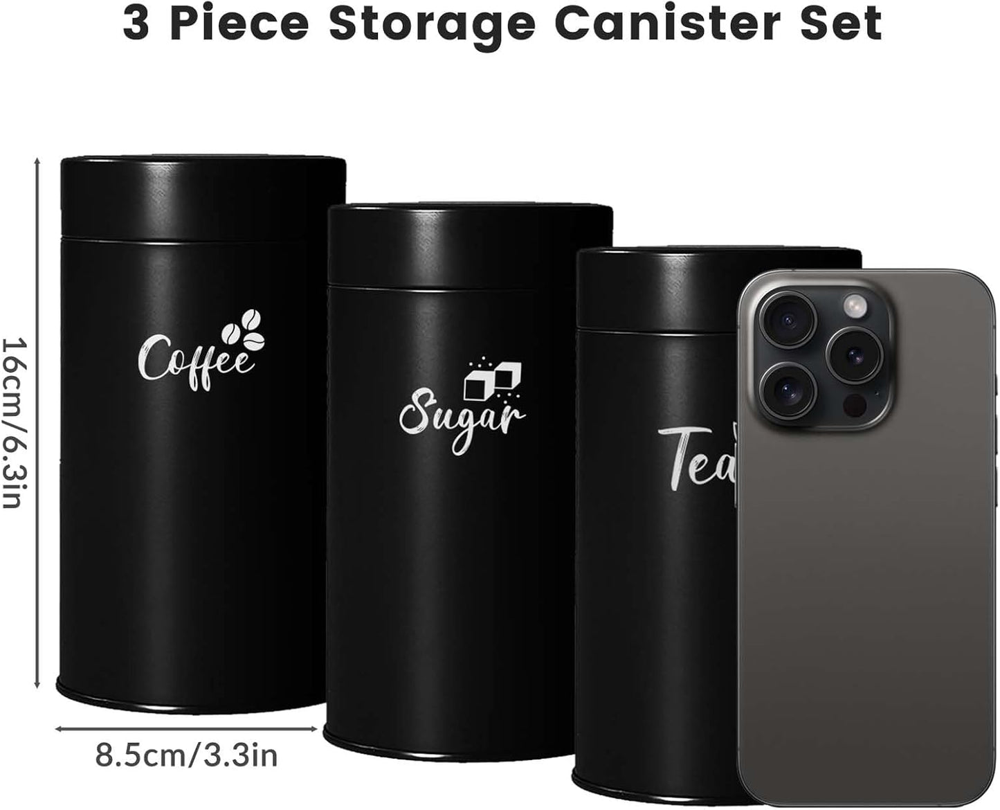 Airtight Tea, Coffee & Sugar Canister Set