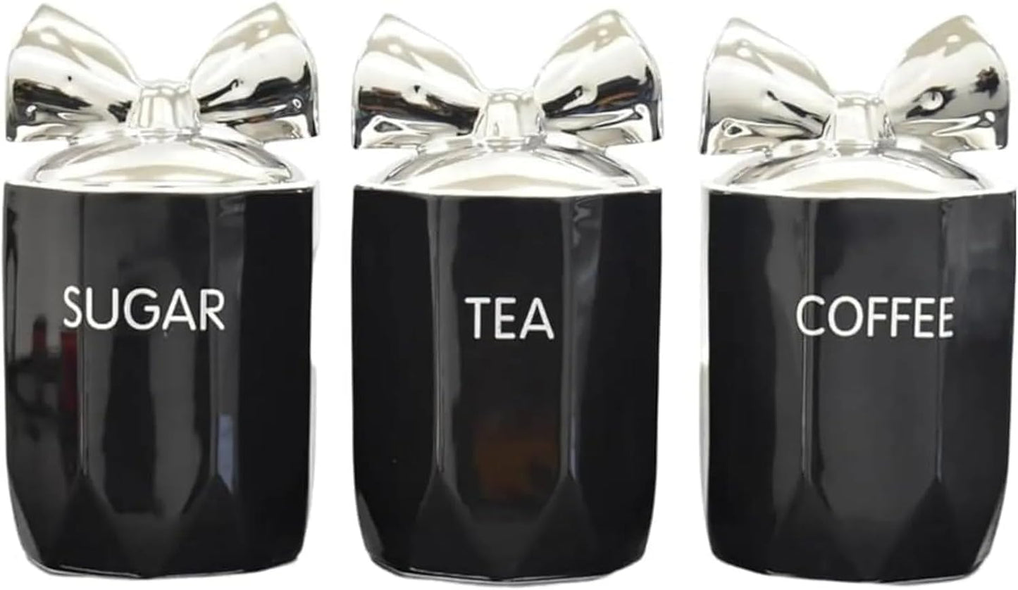 Ceramic Tea, Coffee & Sugar Canister Set