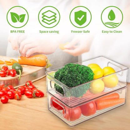 Stackable Fridge Storage Containers – Clear Organiser Set (Pack of 6)