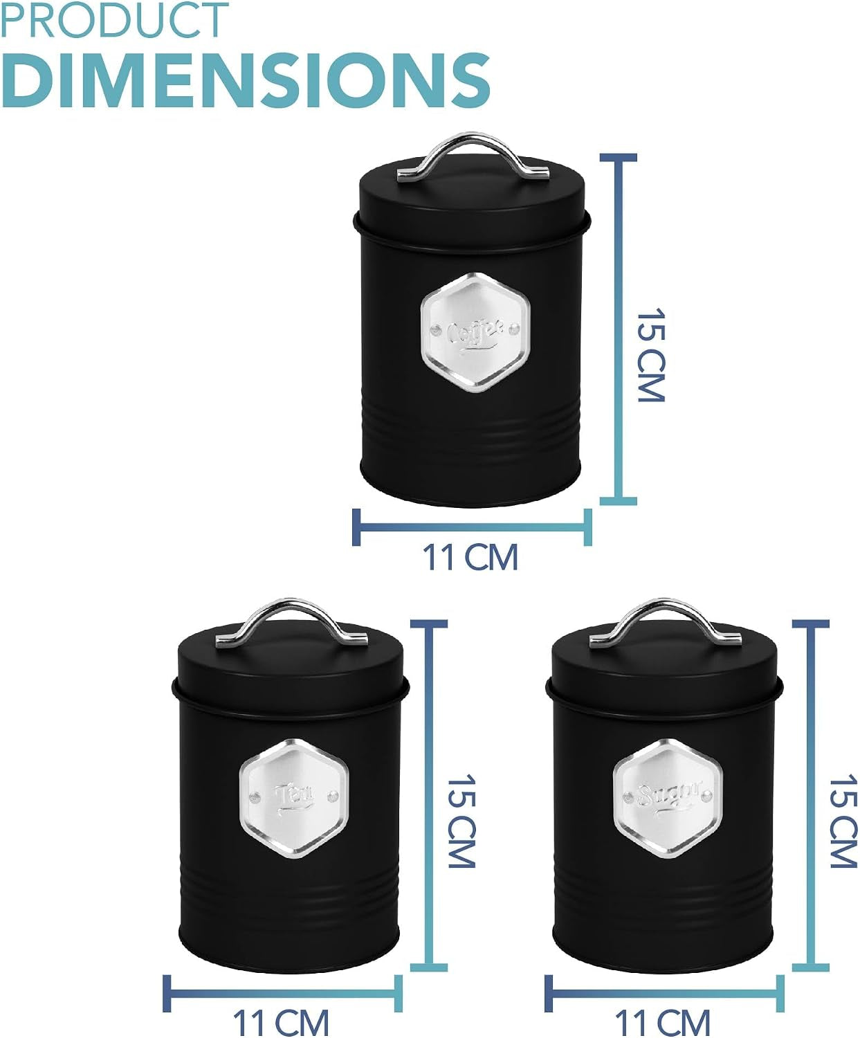 Tea, Coffee & Sugar Storage Canister Set