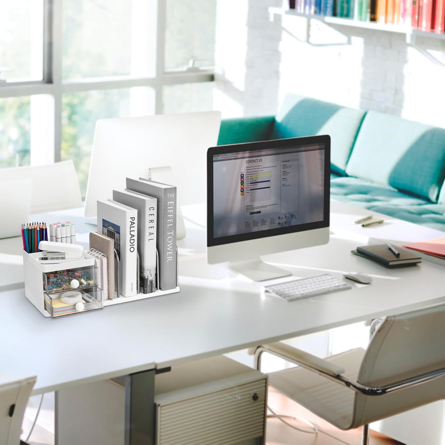 Desktop Organiser with File Holder & Stationery Storage