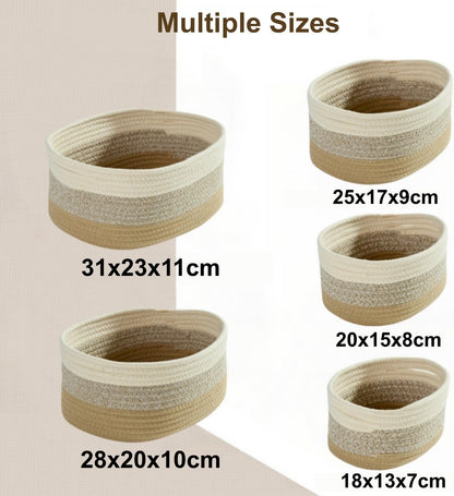 Woven Storage Basket Set for Home Organisation