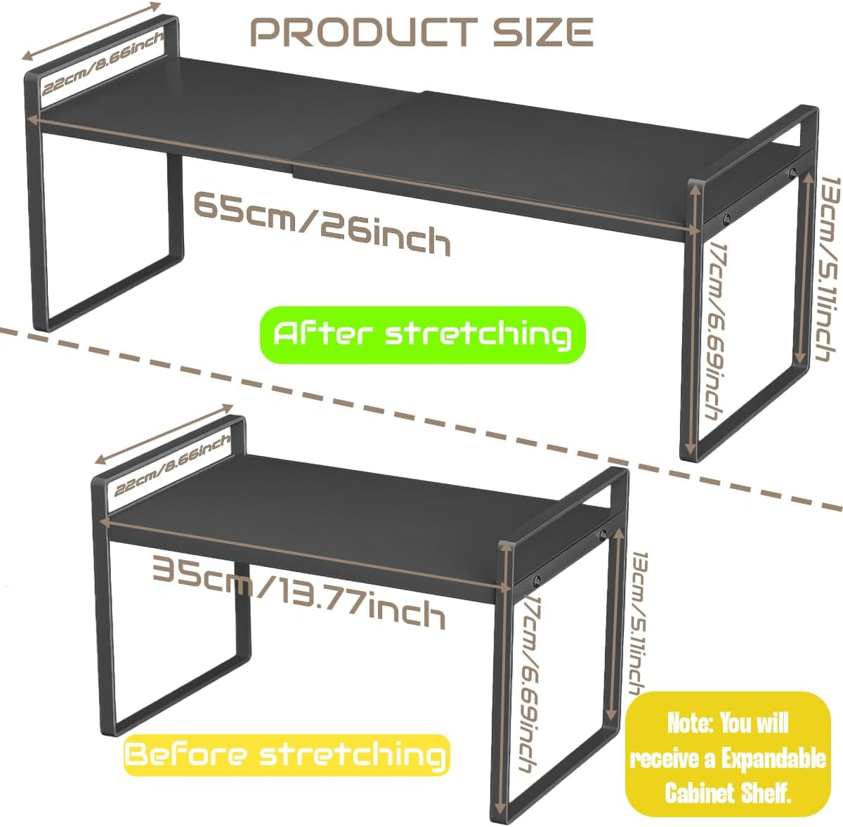 Kitchen Shelf Organiser for Cupboards & Pantries