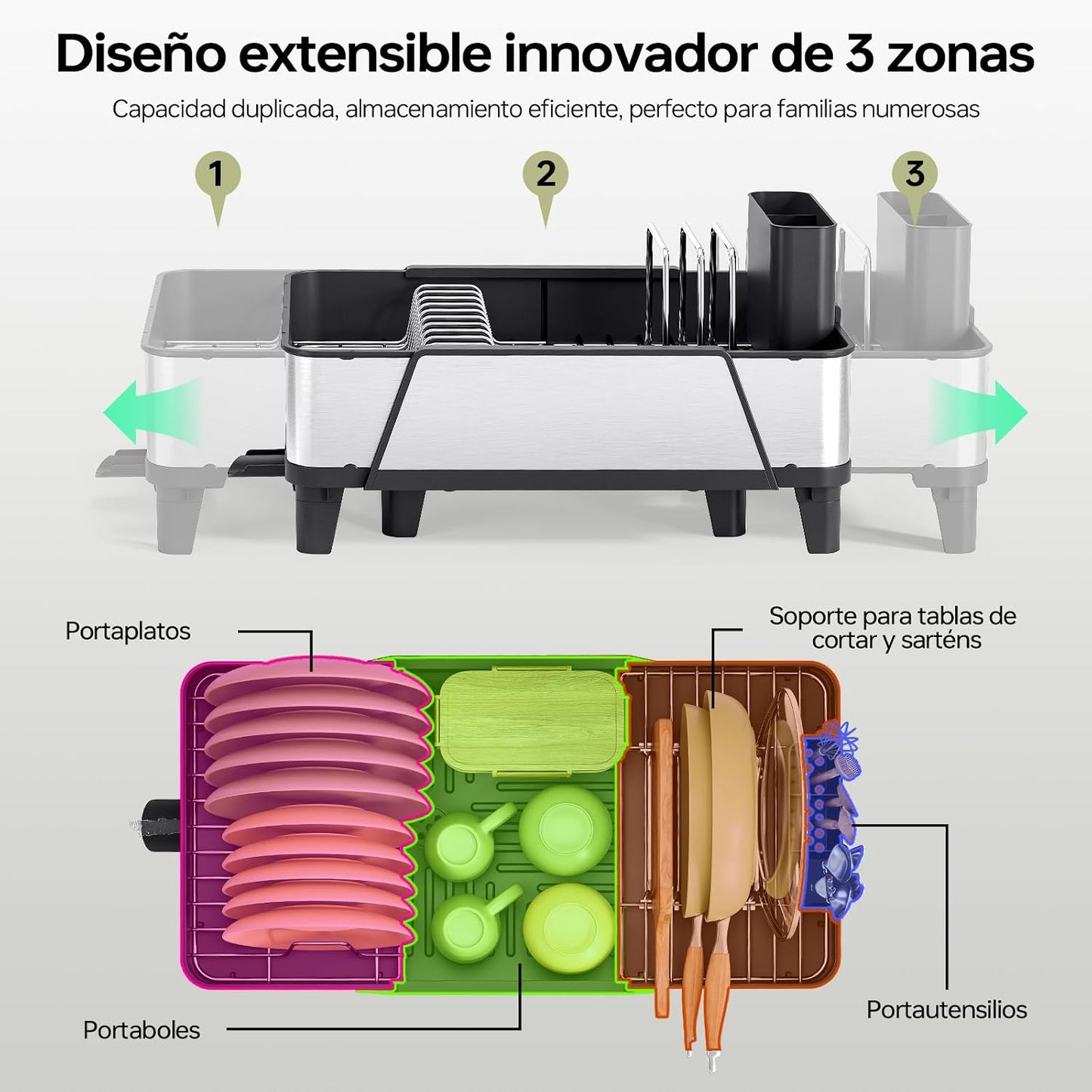 Expandable Stainless Steel Dish Drying Rack
