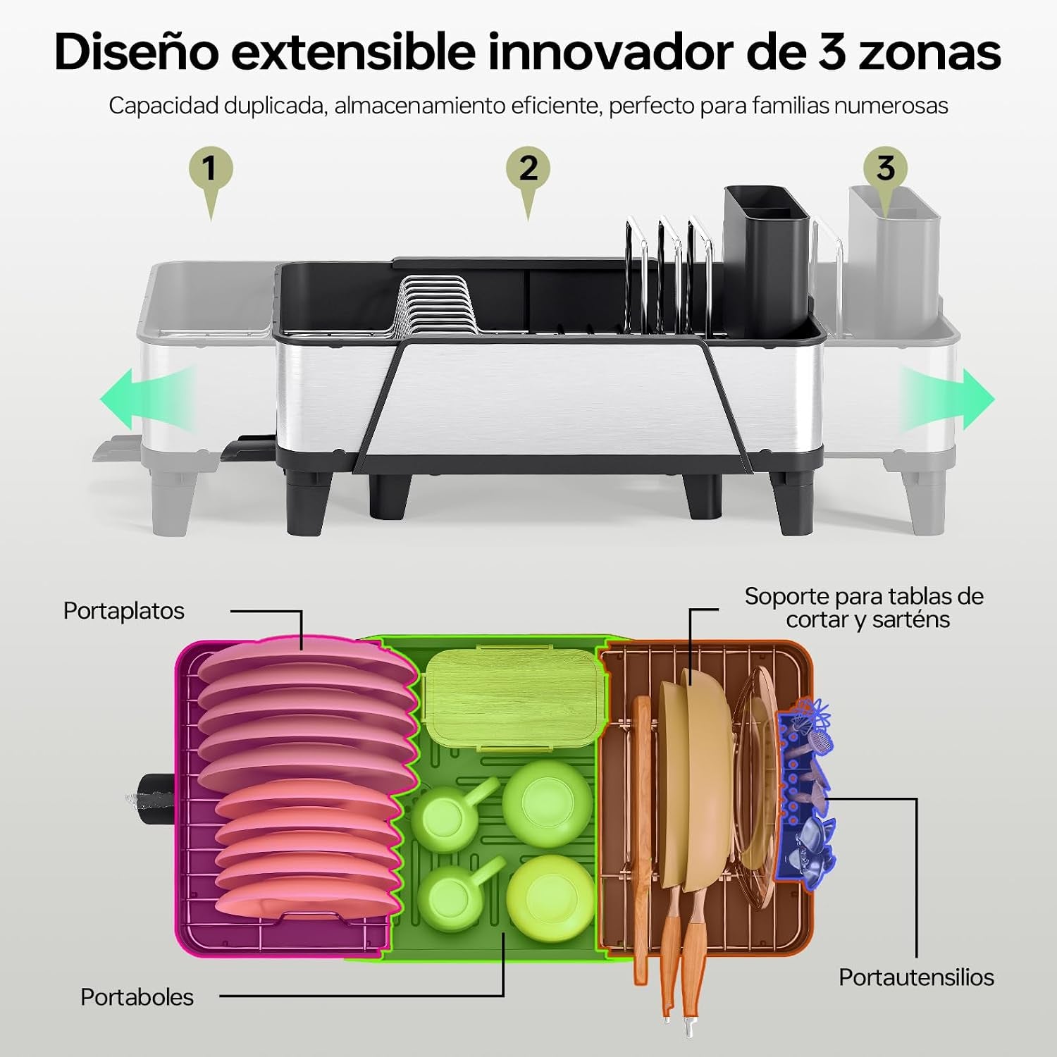 Expandable Stainless Steel Dish Drying Rack