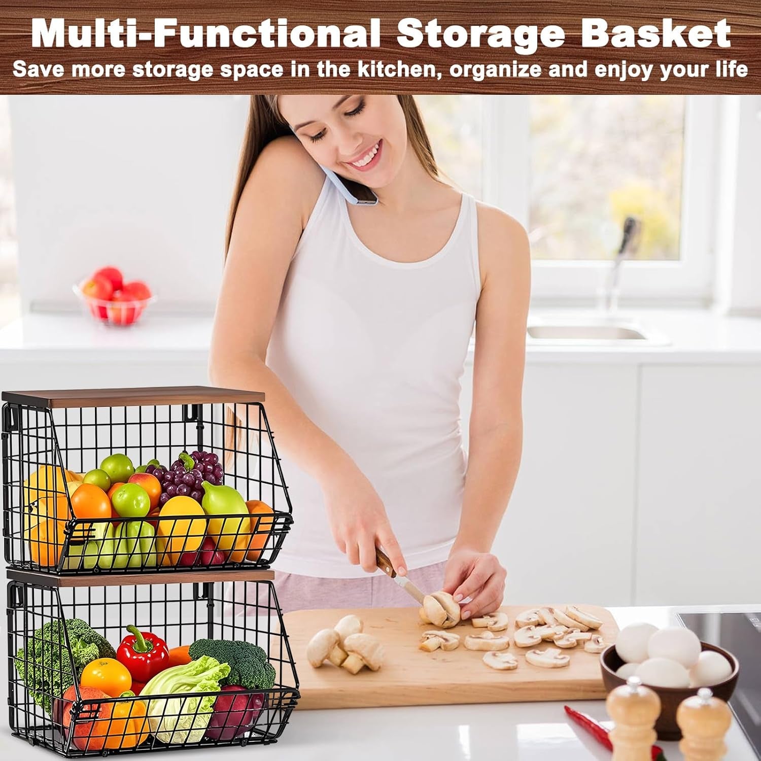 Stackable Fruit & Vegetable Storage Basket