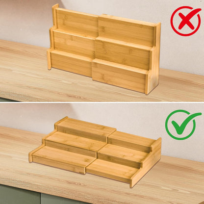 Expandable Wooden Spice Rack Organiser
