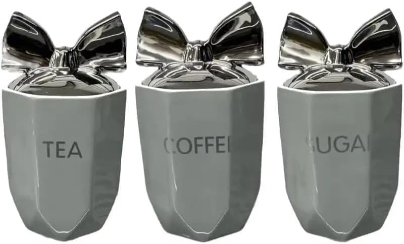 Ceramic Tea, Coffee & Sugar Canister Set