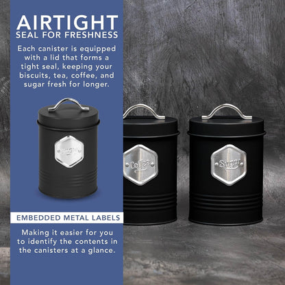 Tea, Coffee & Sugar Storage Canister Set