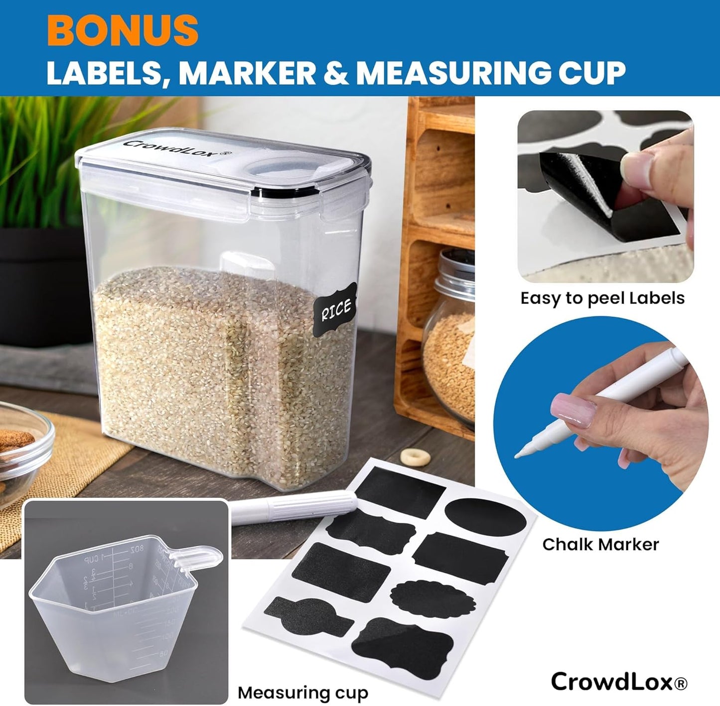 4L Airtight Cereal Storage Container Set (Pack of 4)