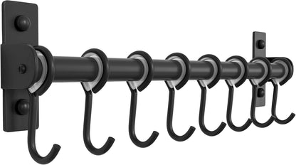 Wall-Mounted Pot Rack with Hooks