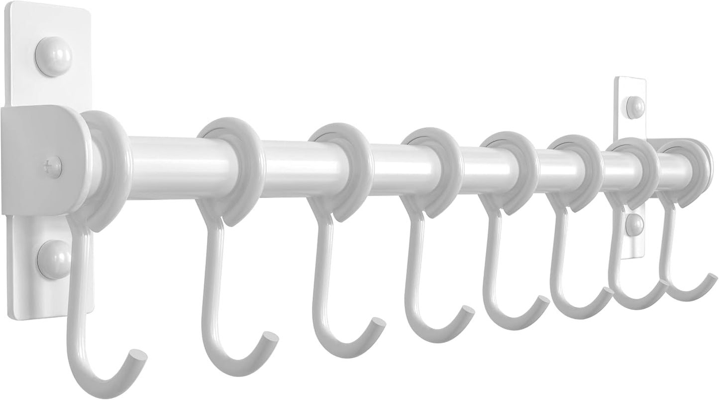 Wall-Mounted Pot Rack with Hooks