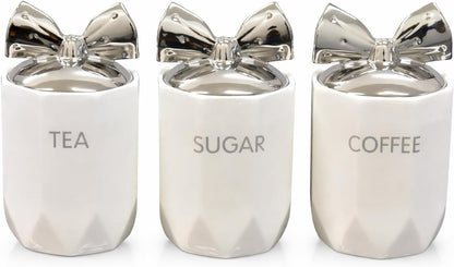 Ceramic Tea, Coffee & Sugar Canister Set