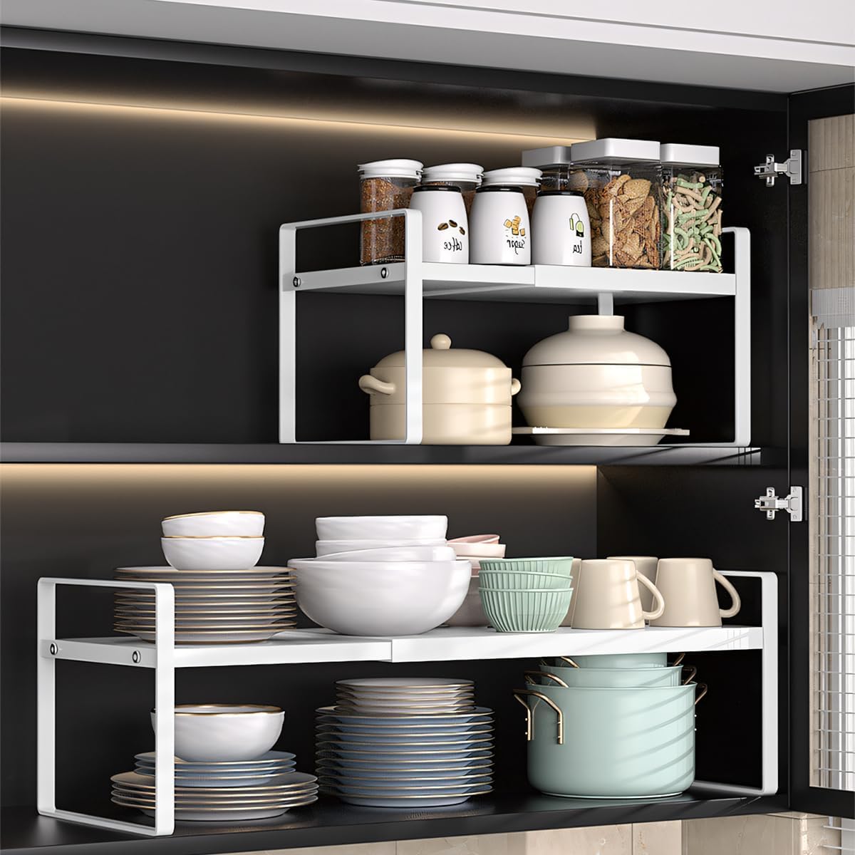Kitchen Shelf Organiser for Cupboards & Pantries