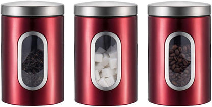 Stainless Steel Tea, Coffee & Sugar Canister Set