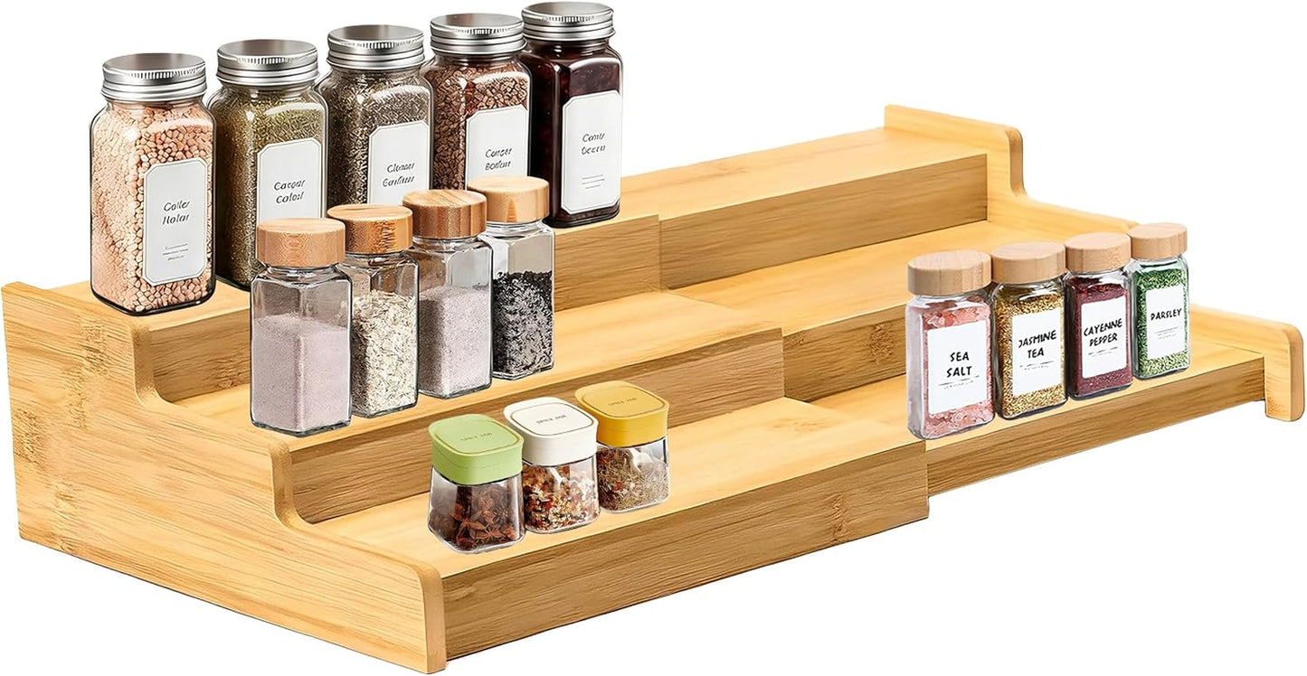 Expandable Wooden Spice Rack Organiser