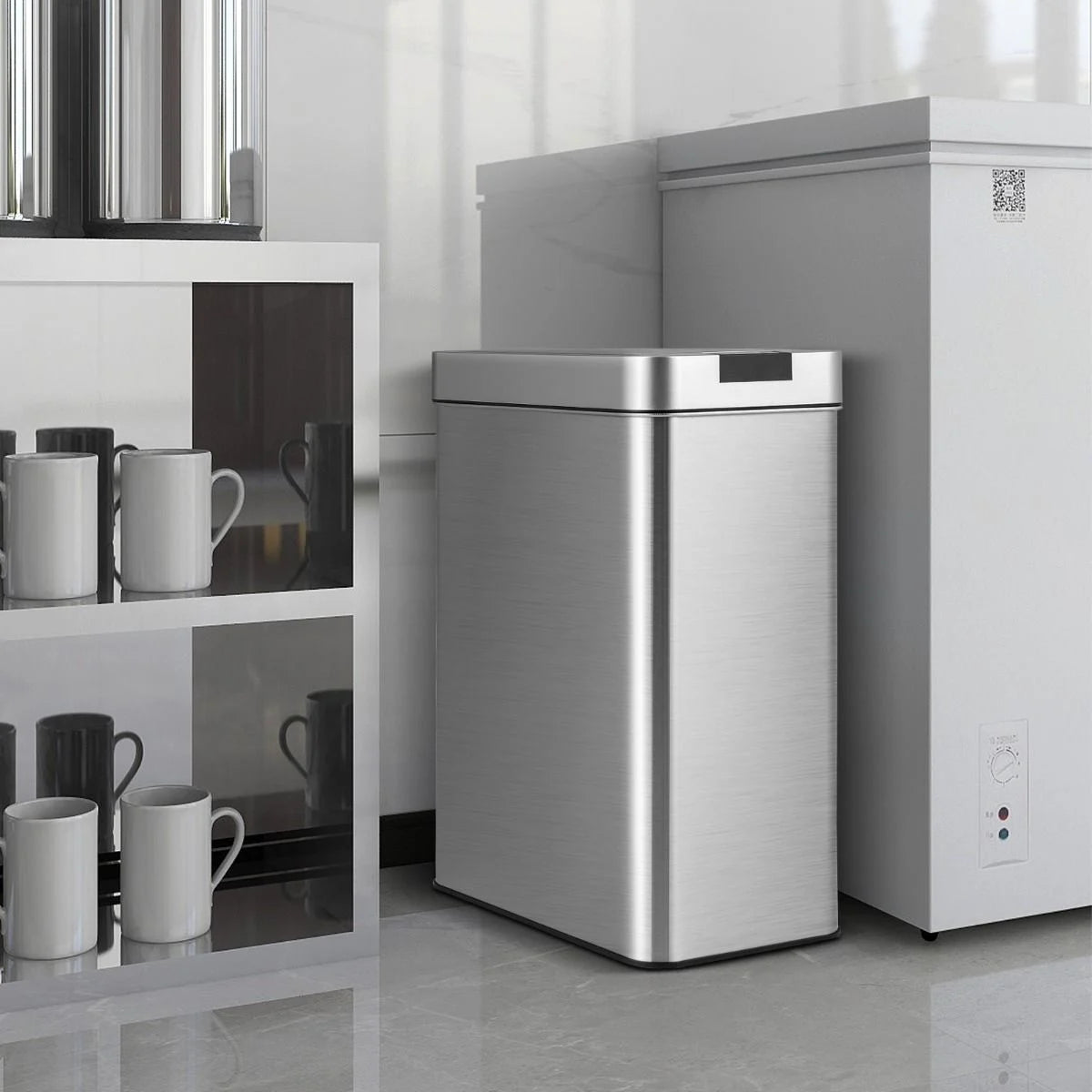 50L Slim Kitchen Trash Can with Wing Lids
