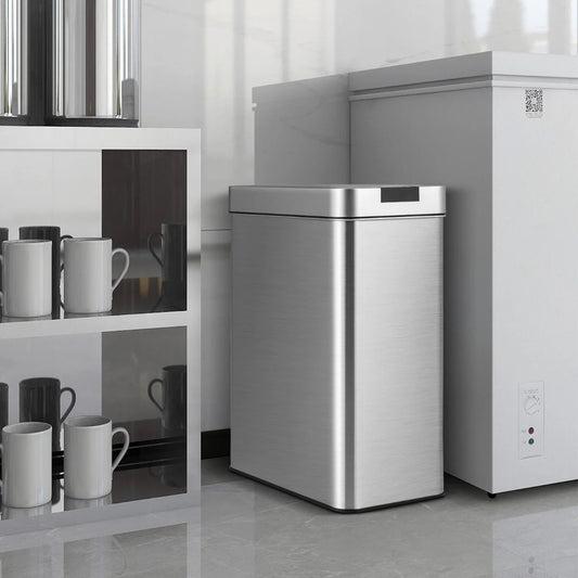 50L Slim Kitchen Trash Can with Wing Lids