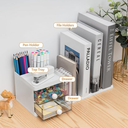 Desktop Organiser with File Holder & Stationery Storage