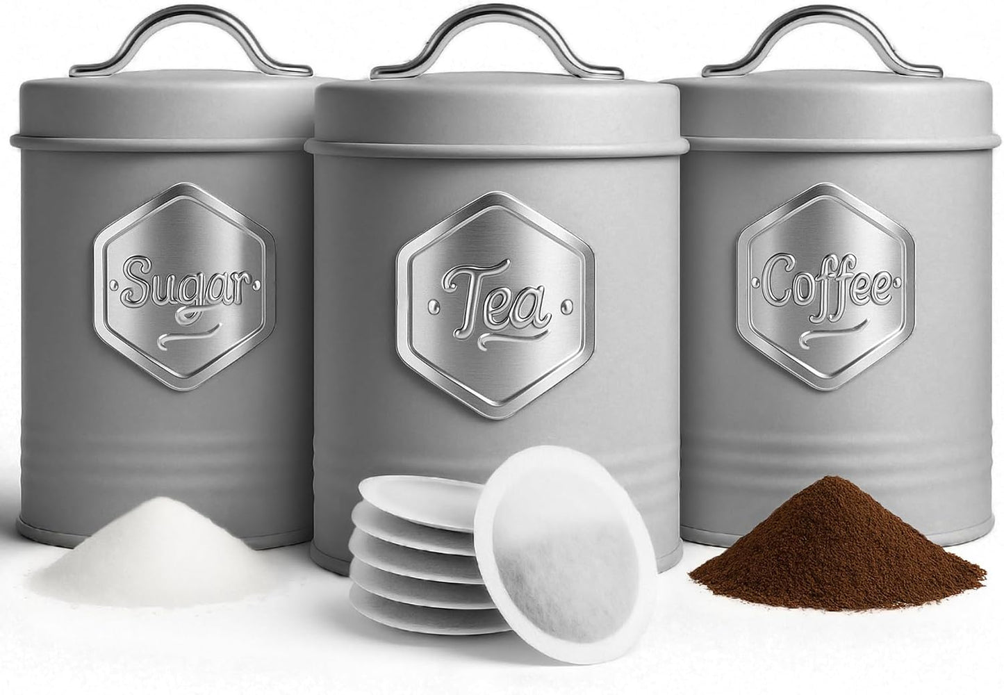 Tea, Coffee & Sugar Storage Canister Set
