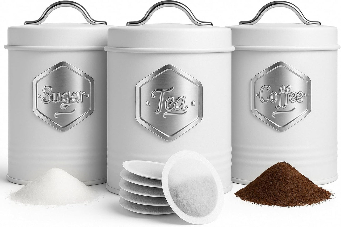 Tea, Coffee & Sugar Storage Canister Set
