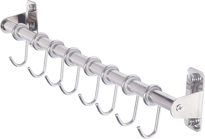 Wall-Mounted Pot Rack with Hooks