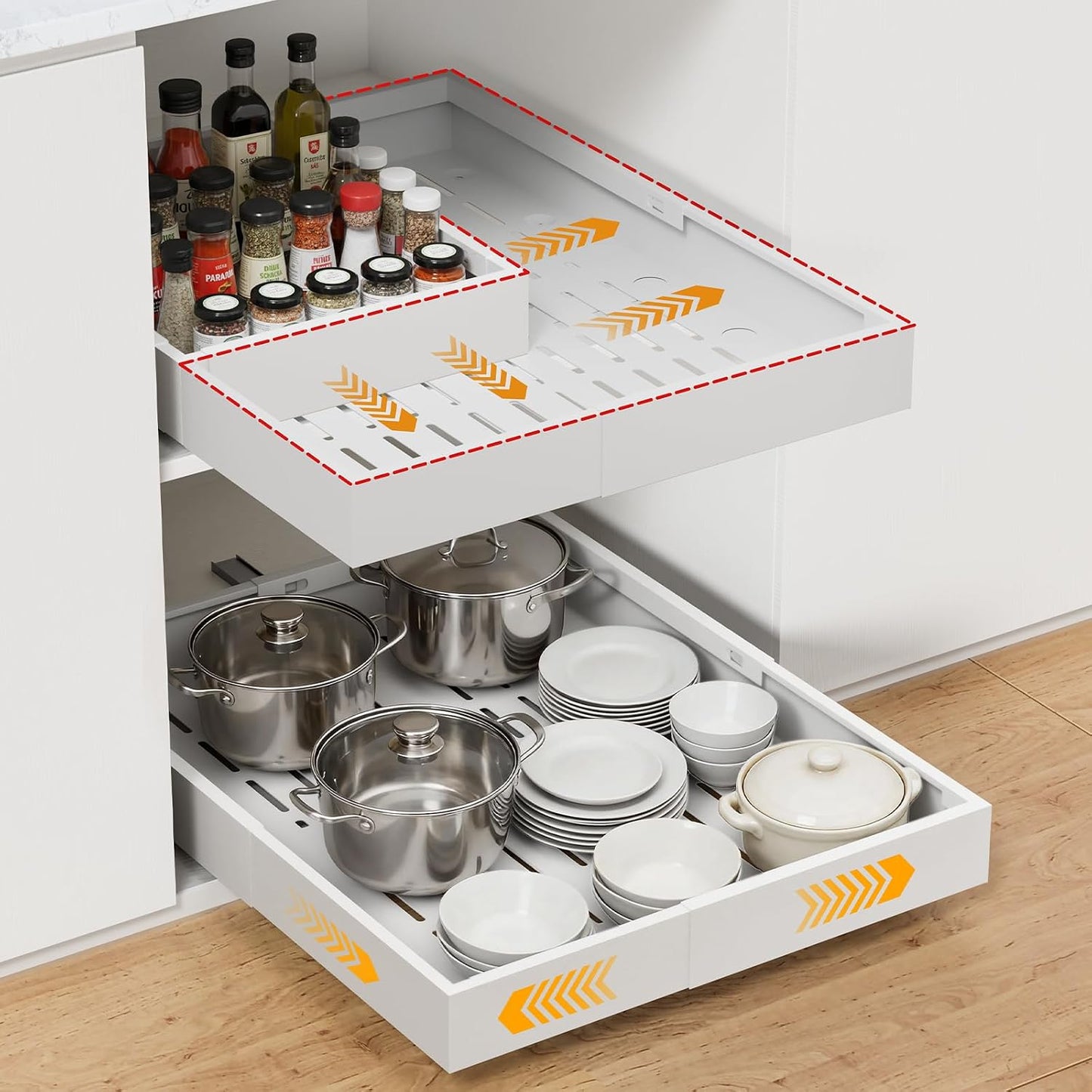 Expandable Pull-Out Cabinet Organiser