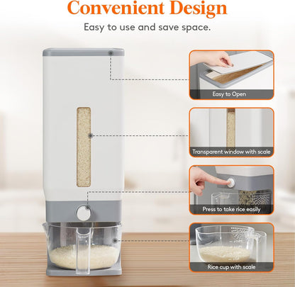 Airtight Rice & Dry Food Storage Dispenser