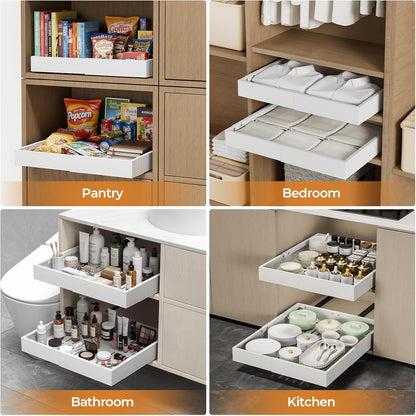 Expandable Pull-Out Cabinet Organiser - Smooth Sliding