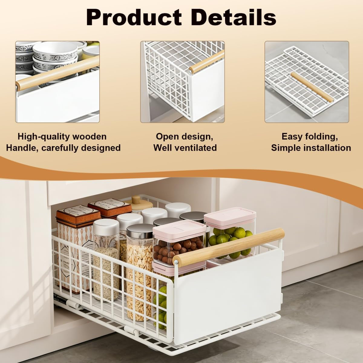 Adjustable Pull-Out Cabinet Organiser