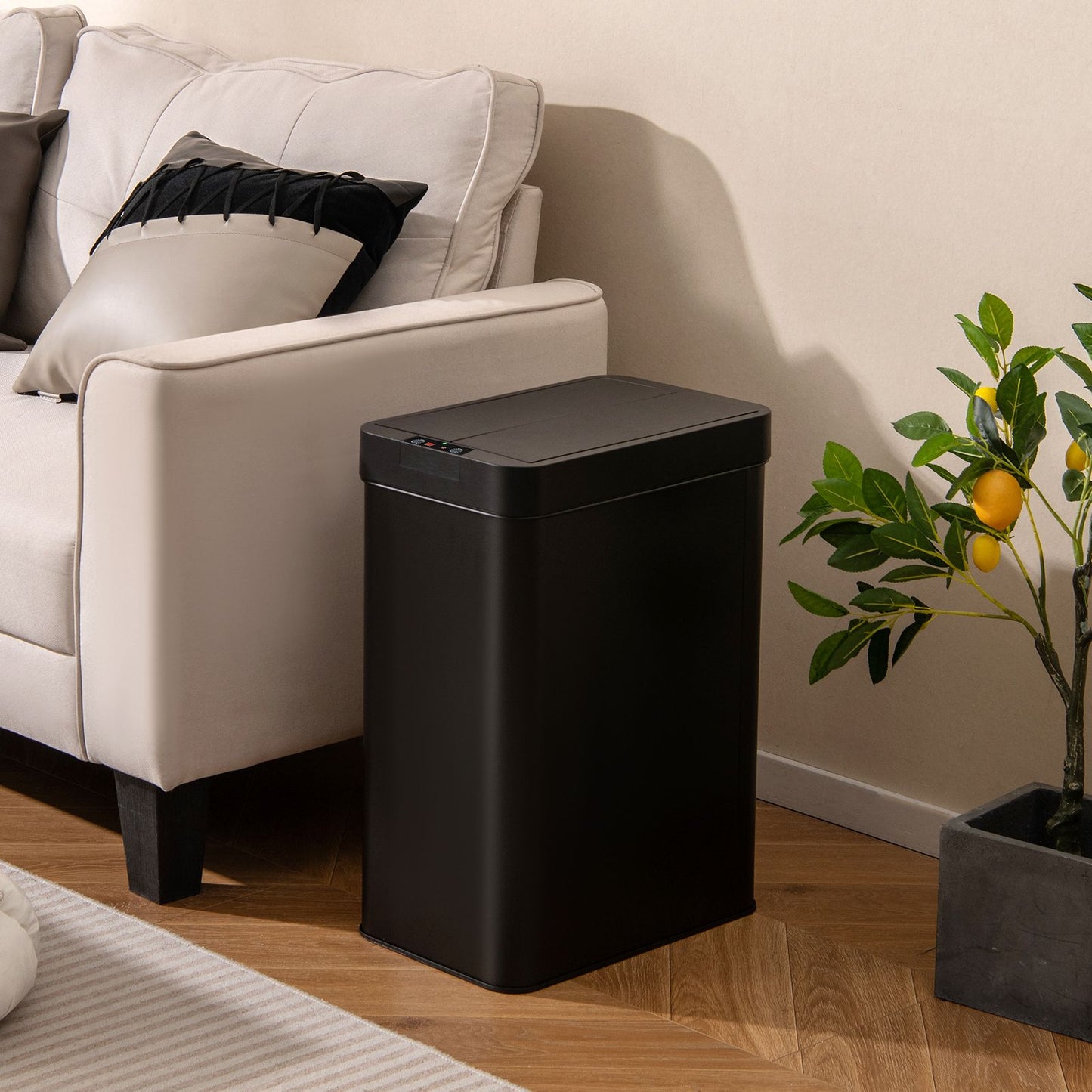 50L Slim Kitchen Trash Can with Wing Lids