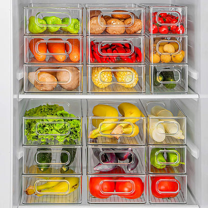 Stackable Fridge Storage Containers – Clear Organiser Set (Pack of 6)