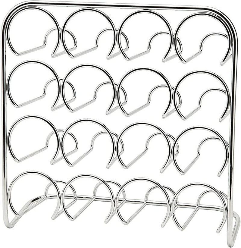 4 Tier Square Chrome Free-Standing Herb Spice 16 Jar Kitchen Storage Rack UK
