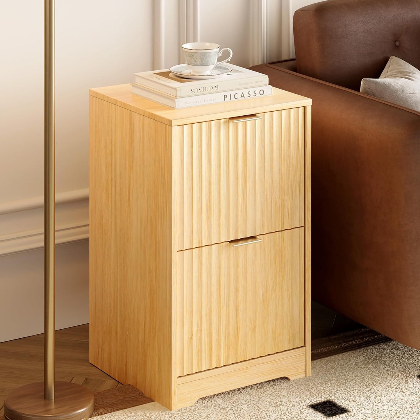 Fluted Filing Cabinet with Drawers for A4 & Letter Files
