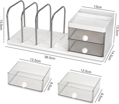 Desktop Organiser with File Holder & Stationery Storage