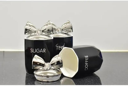 Ceramic Tea, Coffee & Sugar Canister Set