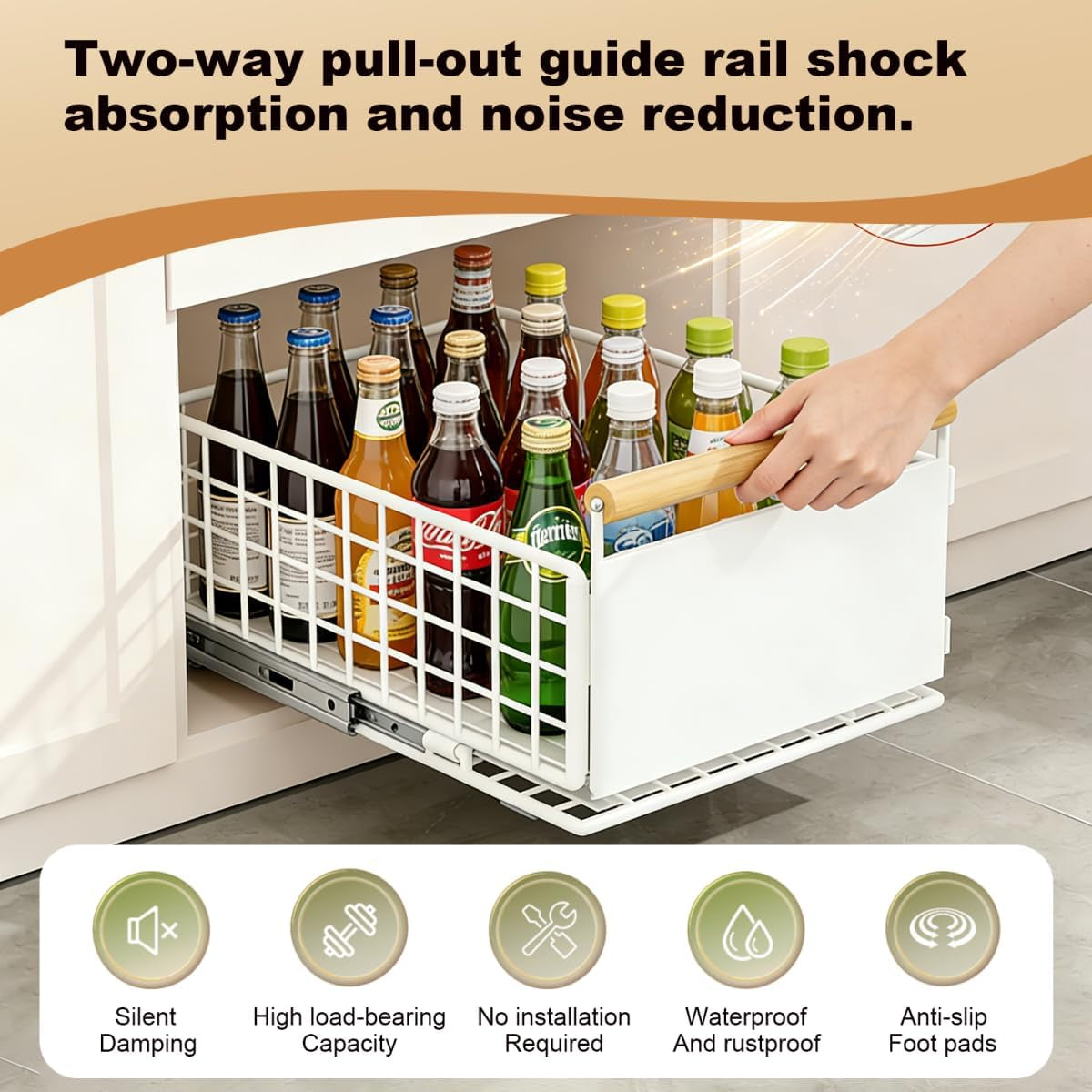 Adjustable Pull-Out Cabinet Organiser