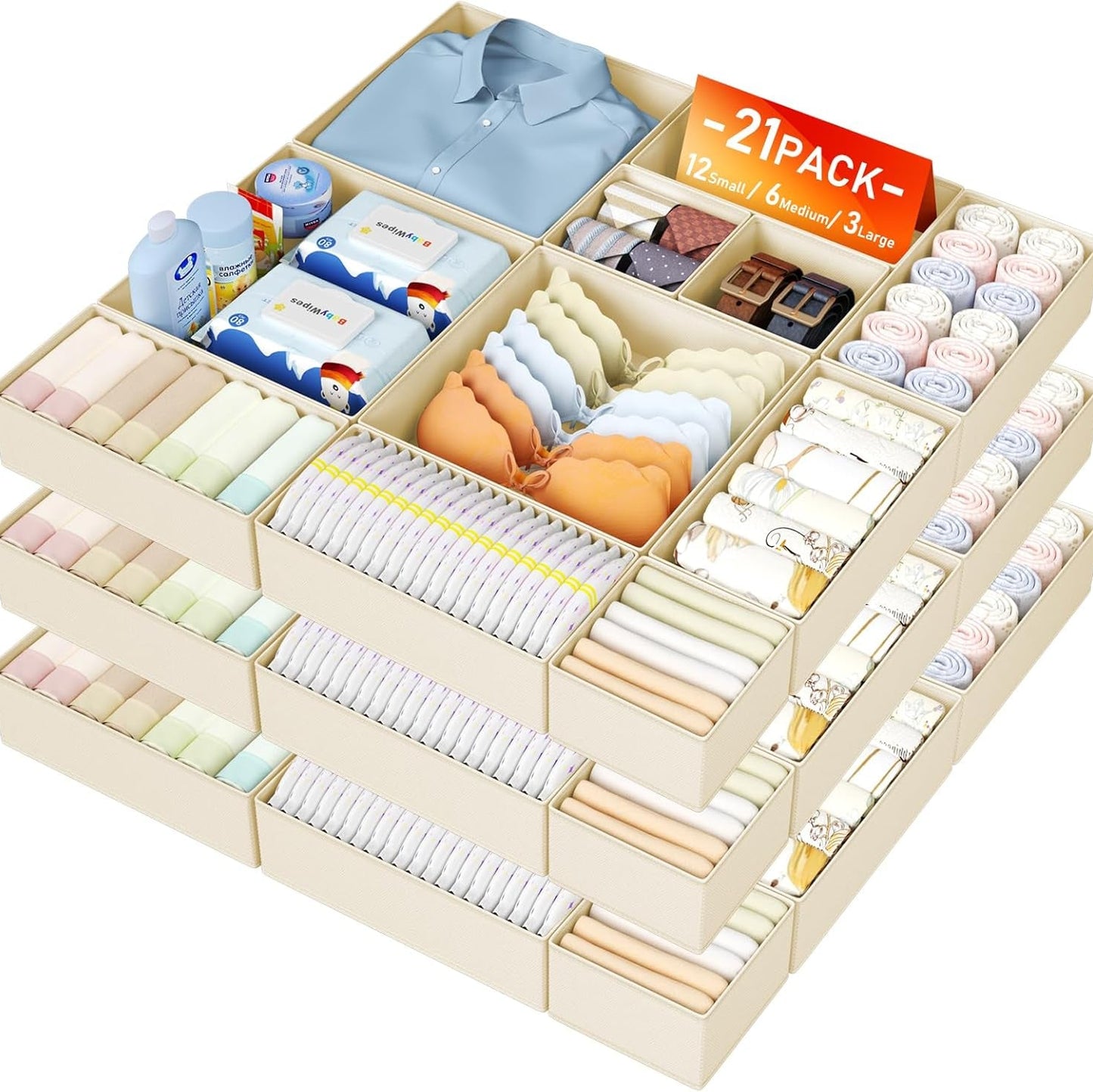 Fabric Drawer Organisers for Clothes & Accessories