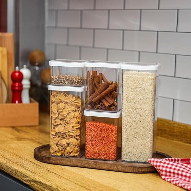 Kitchen Storage Container Food Storage Container Set of 5 Cereal Tub and Lid