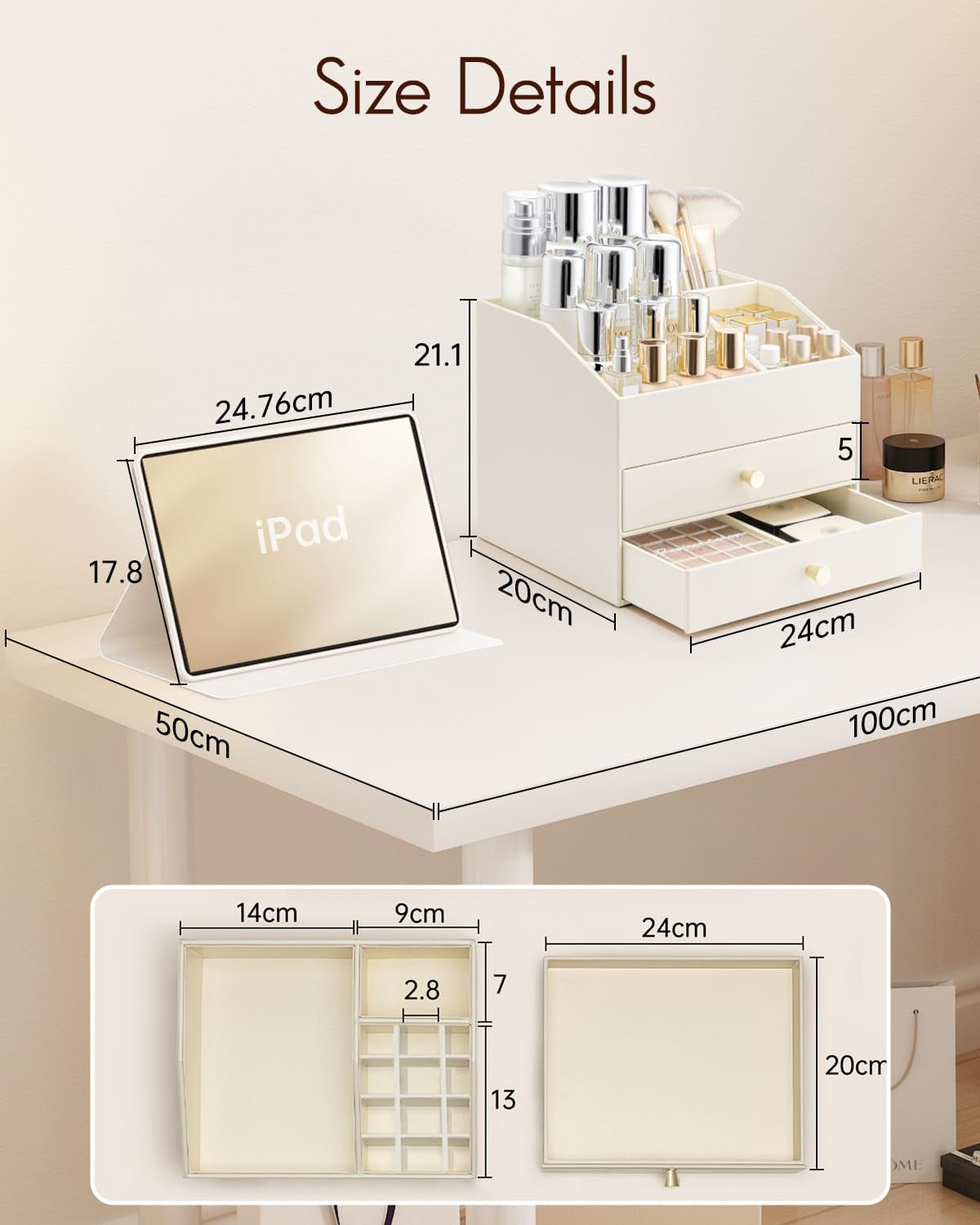 Makeup Organiser with Drawers for Cosmetics & Skincare