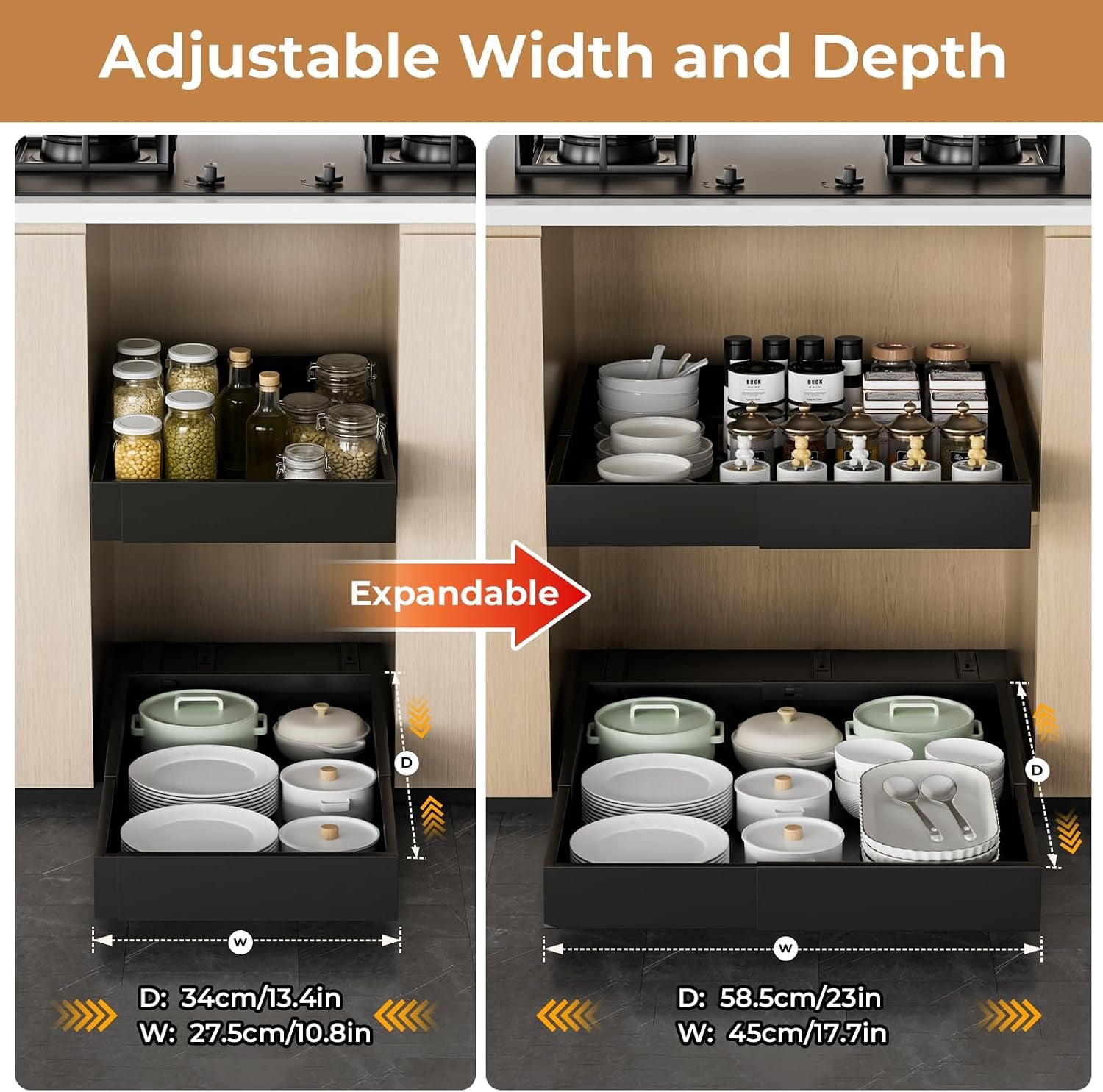 Expandable Pull-Out Cabinet Organiser