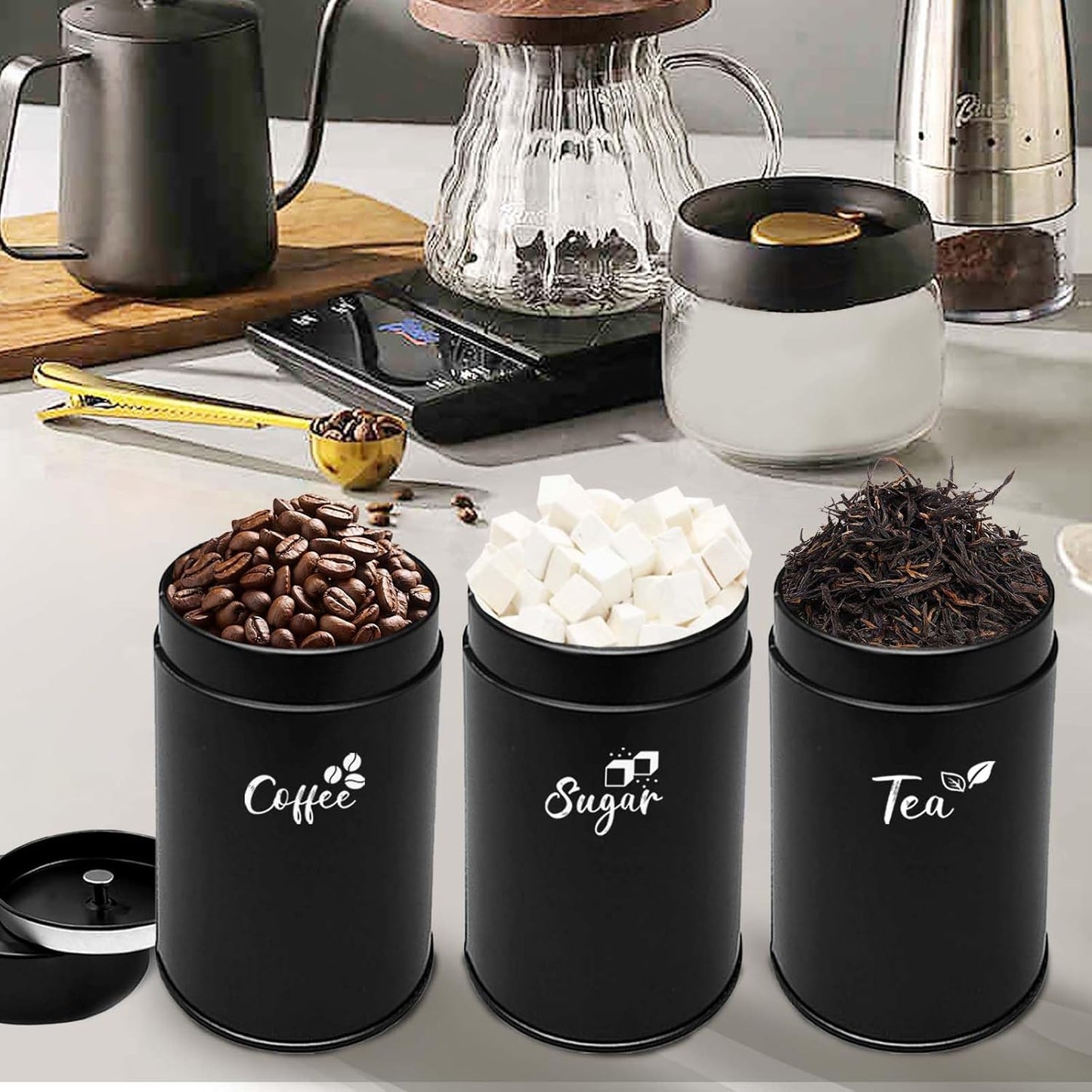Airtight Tea, Coffee & Sugar Canister Set