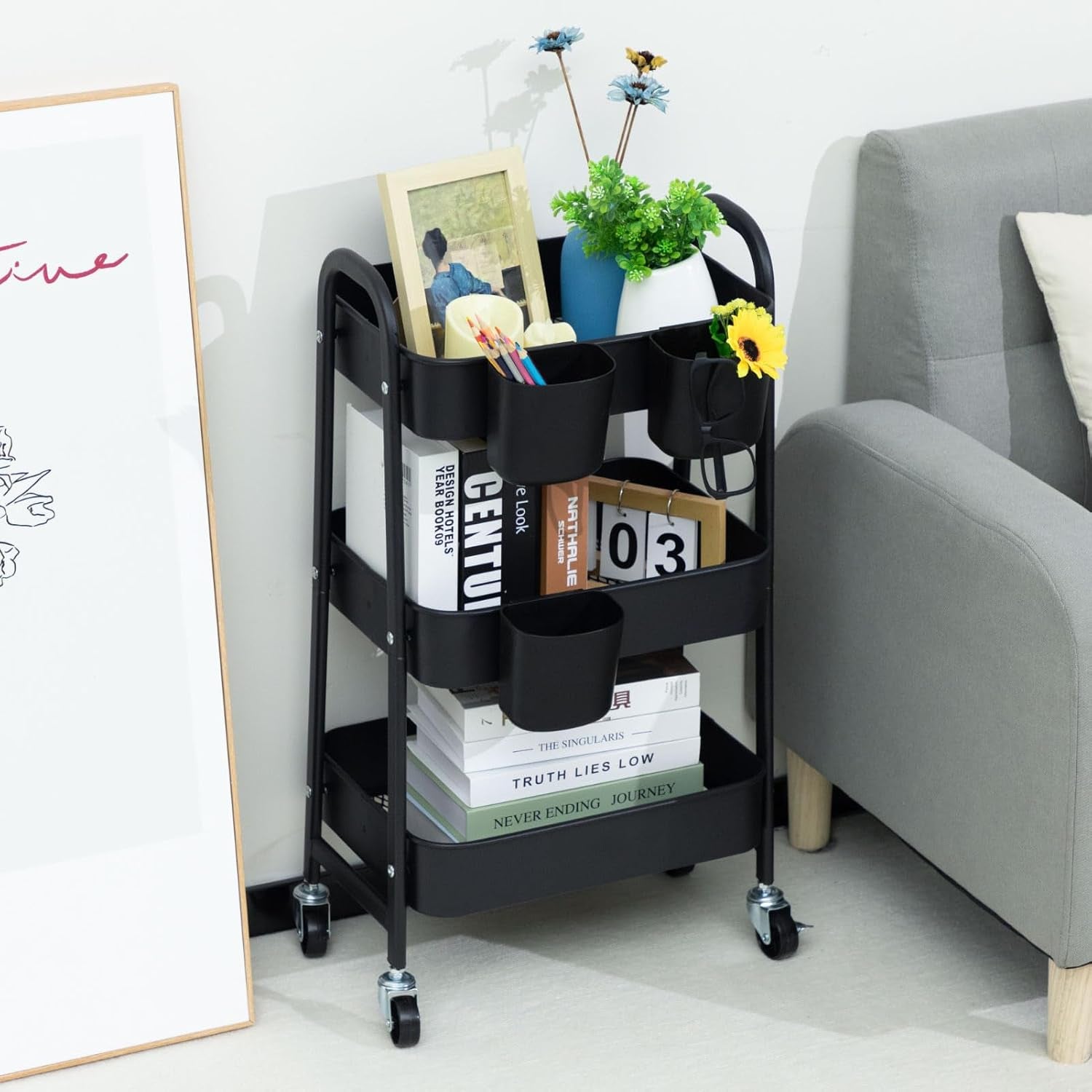 Rolling Storage Cart for Home Organisation