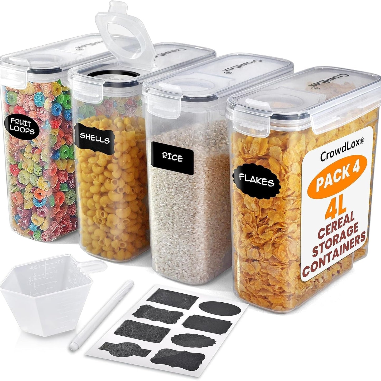 4L Airtight Cereal Storage Container Set (Pack of 4)