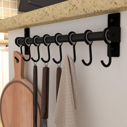 Wall-Mounted Pot Rack with Hooks